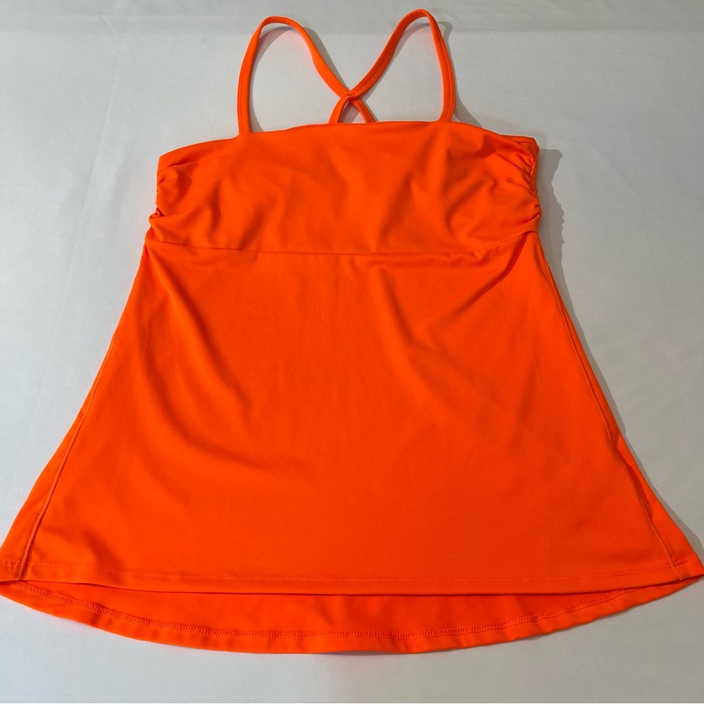 GIANNI BINI WOMENS TOP , SIZE M, ORANGE WITH STRAPS, GOOD CONDITION PREO…
